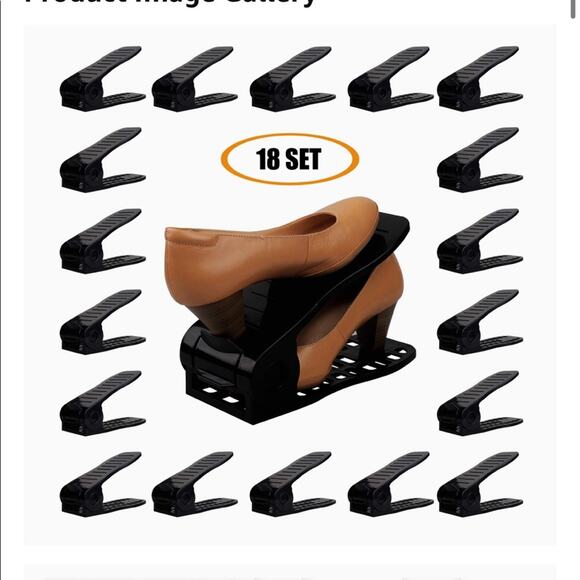 Shoe Slots Adjustable Shoe Organizer, 18 Piece - Picture 1 of 9